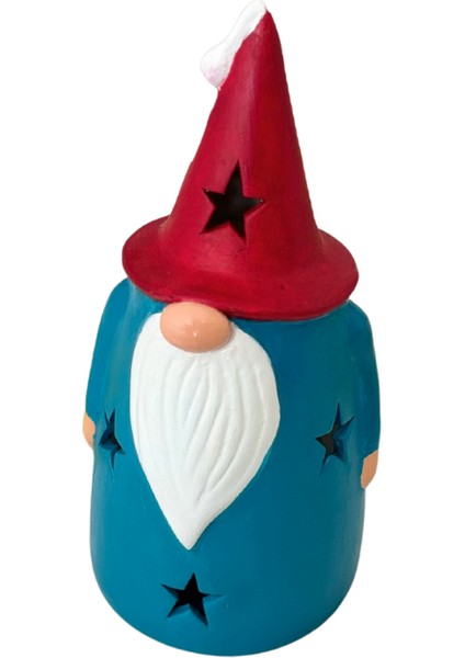 Dekoratif Cüce Figürlü Mumluk – Seramik Biblo | Kırmızı Şapkalı Mavi Cüce fırsatları