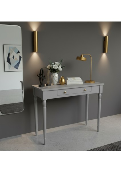 110 cm Masif Tornalı Gri Dresuar