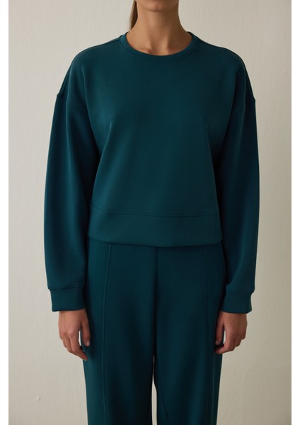 Koyu Yeşil Modal Şardonlu Sweatshirt fiyatları