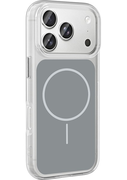 iPhone 17 Pro Kılıf M-Safe Şarj Özellikli Metal Buton Tasarımlı Zore Ikonik Sert Silikon Kapak - Bey fırsatları