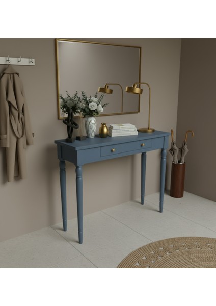 100 cm Masif Tornalı Mavi Dresuar