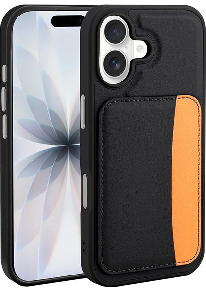 iPhone 17 Kılıf Kartlıklı Zore X-Kart Silikon Kapak - Siyah