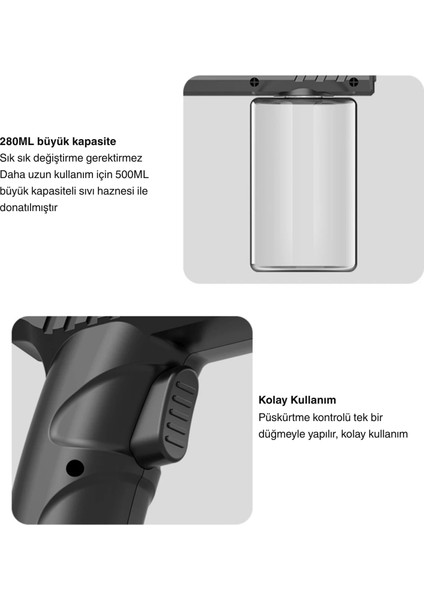280 ml Nano Mavi Işıklı Şarjlı Sprey Tabancası  Kablosuz Atomizer Ince Sis & 11.5 M Menzil USB Şarjlı fırsatları