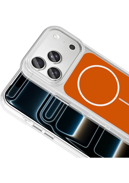 iPhone 17 Pro Kılıf M-Safe Şarj Özellikli Metal Buton Tasarımlı Zore Ikonik Sert Silikon Kapak - Tur