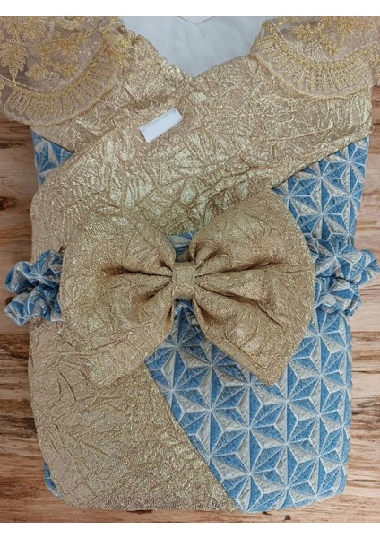 Yenidoğan Piramit Desenli Güpür İşlemeli Bebek Battaniyesi Kundak Gold fiyatları