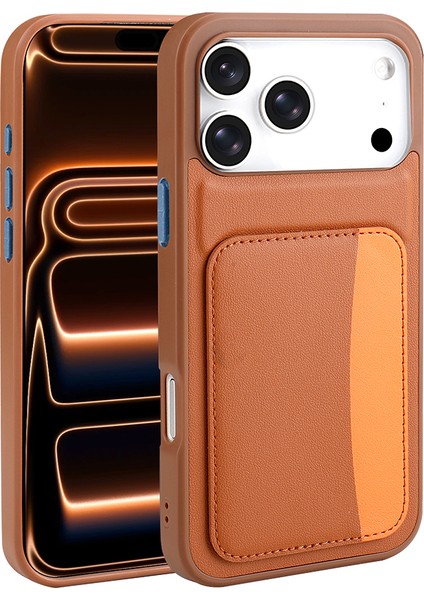 iPhone 17 Pro Max Kılıf Kartlıklı Zore X-Kart Silikon Kapak - Siyah