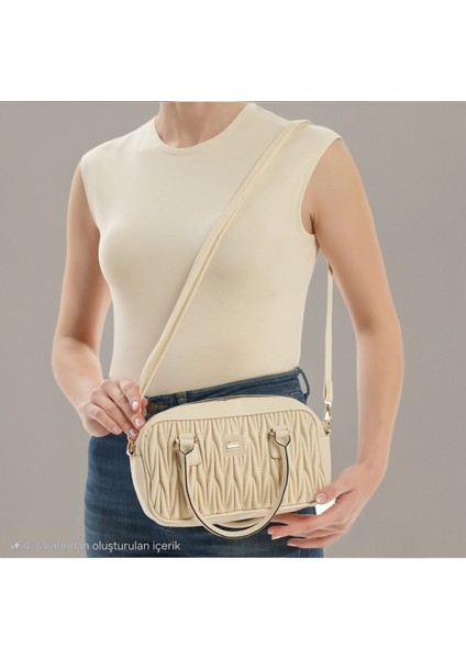 Kırışık Desenli Bayan Çanta