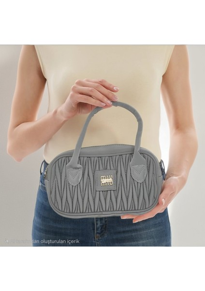 Kırışık Desenli Bayan Çanta