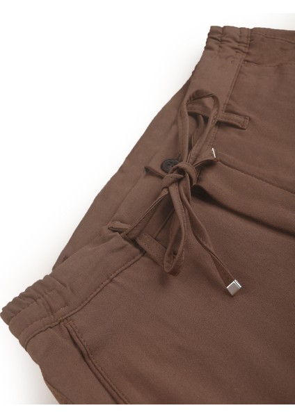 Kahve Esnek Kumaş Slim Fit Beli Lastikli Günlük Spor Pantolon 2601070 fırsatları