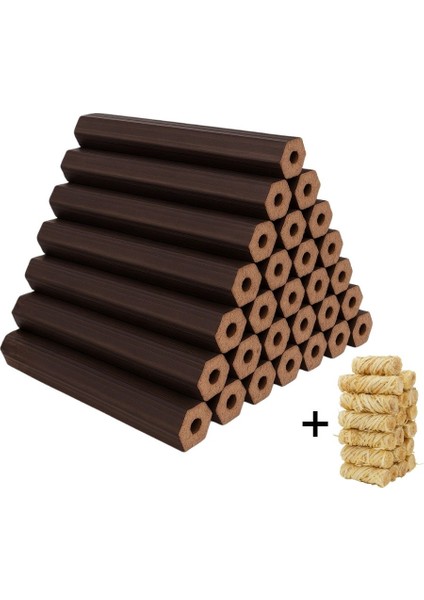 Ecolog Katkısız Sıkıştırılmış %100 Kayın Briket Şömine ve Kamp Odunu - 20KG