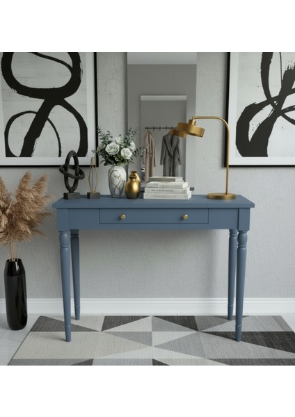 80 cm Masif Tornalı Mavi Dresuar