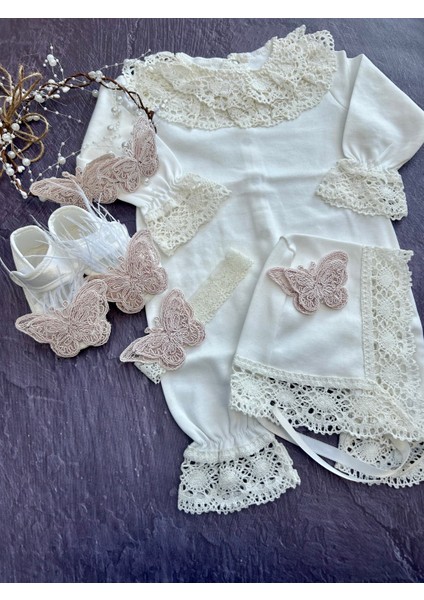 Kelebek Detaylı Yenidoğan 5parça Bebek-Anne Seti,mevlüt Takımı fiyatları