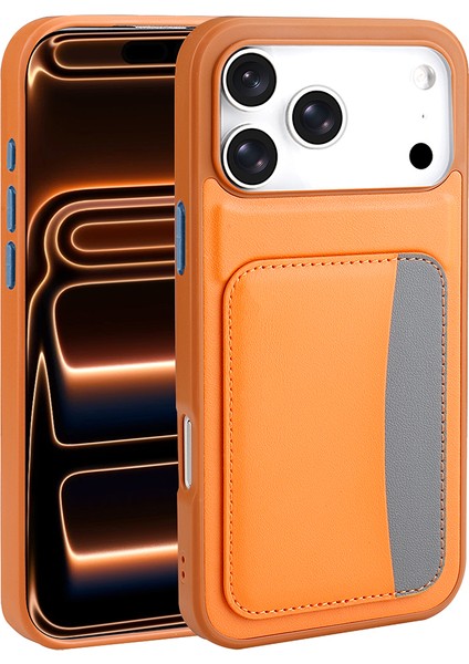 iPhone 17 Pro Kılıf Kartlıklı Zore X-Kart Silikon Kapak - Koyu Gri