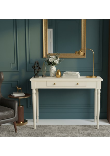 80 cm Masif Tornalı Krem Dresuar