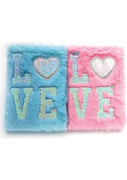 Love Tasarımlı Peluş Hatıra Defteri