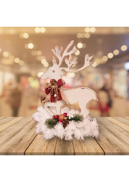 Dekoratif Ren Geyiği, Yılbaşı Süsü, Ahşap Boyama Noel Süsü