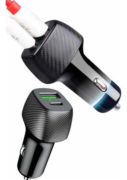 Araç Içi Şarj Cihazı 38W Güç Kapasiteli Type-C Girişli Araba Çakmaklık - I30H57N0-5A64VS indirimleri