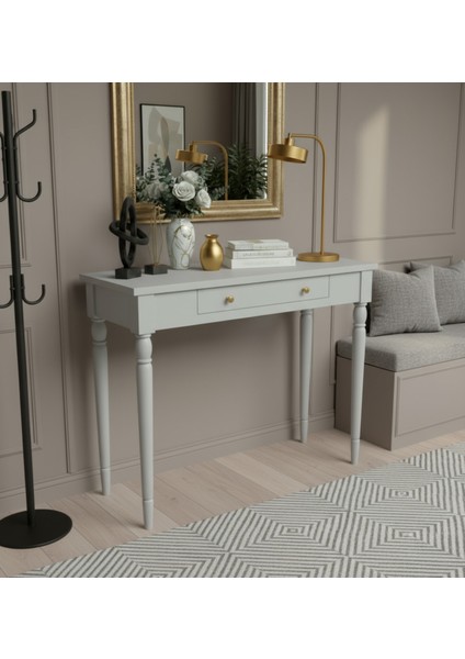 110 cm Masif Tornalı Açık Gri Dresuar