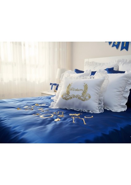 Kişiye Özel Sim Işlemeli Dantelli Yastık, Takı Yastığı, Kırlent Şık ve Zarif Tasarım! fiyatları