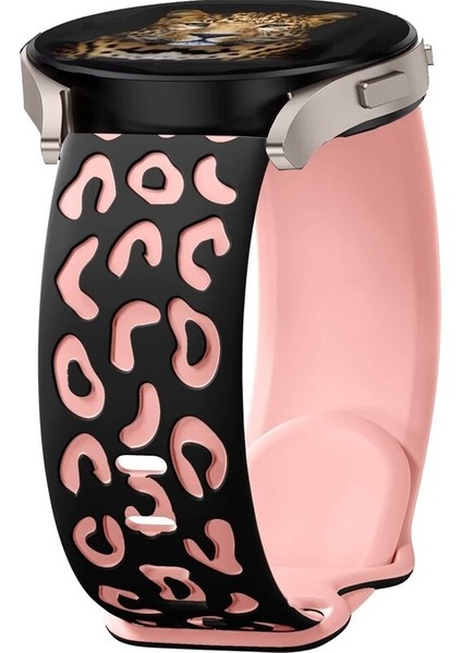 Huawei Watch Gt 6/gt 6 Pro 46 mm Uyumlu Leopar Desen Çift Katman Silikon Kordon 22MM Android Kayış