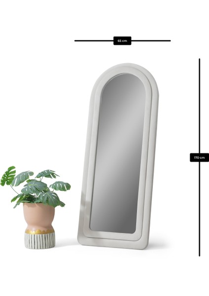 Doğa Dalgalı Çerçeveli 170X65 cm Oval Boy Aynası