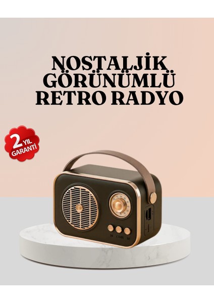 Bluetooth’lu Retro Radyo – Fm Destekli Nostaljik Hoparlör - I88H34N9-3A56VS