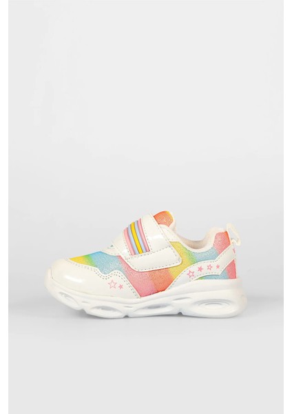 Kita Işıklı Kız Bebek Beyaz Spor Ayakkabı