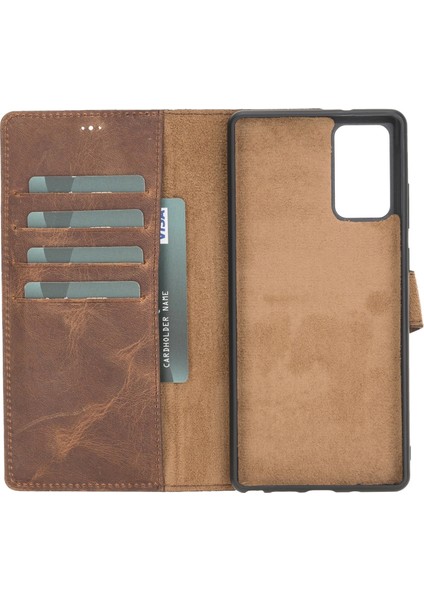 Samsung Galaxy Note 20 Uyumlu Deri Cüzdanlı Kılıf G2 Kahve fiyatları