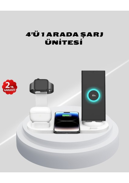 Kablosuz Şarj Istasyonu 4’ü 1 Arada iPhone Watch ve Airpods Uyumlu - I28H76N2-8A26VS