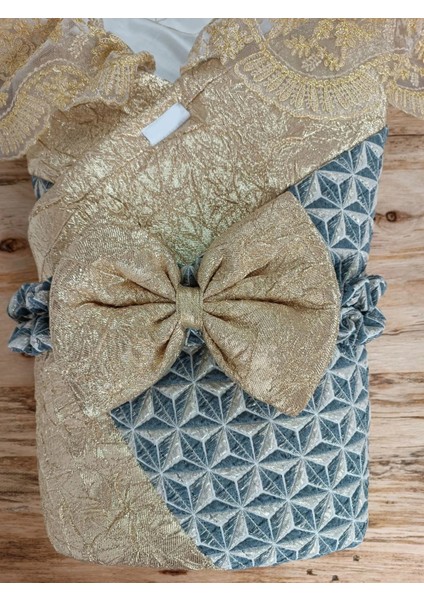Yenidoğan Ultralüks Piramit Desenli Güpürlü Bebek Battaniyesi Kundak Gold fırsatları