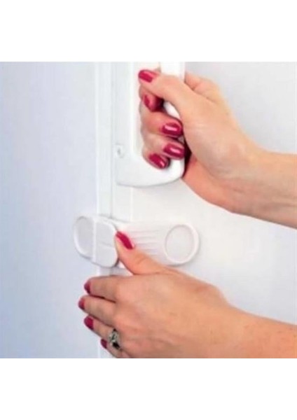 Pvc Kapı Pencere Emniyet Kilidi - Çelik + 2 Adet Yapışkanlı Vidasız Köşe Kapak Kilidi - 2li Set 0mcv indirimleri