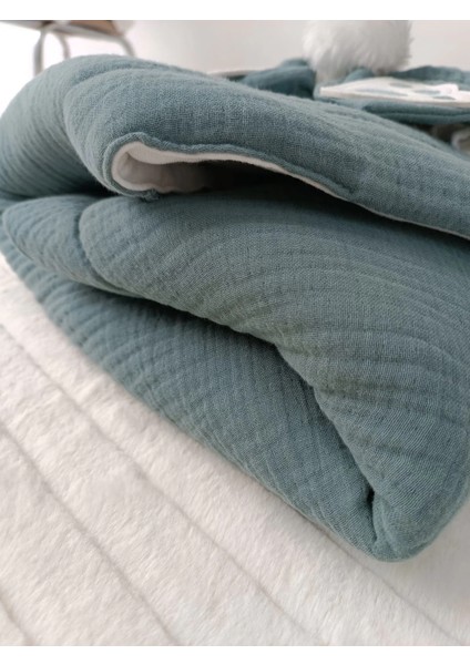 Yenidoğan 4 Kat Müslin Kumaş Kulaklı Patili Fiyonk Bebek Battaniyesi Kundak Kahverengi modelleri