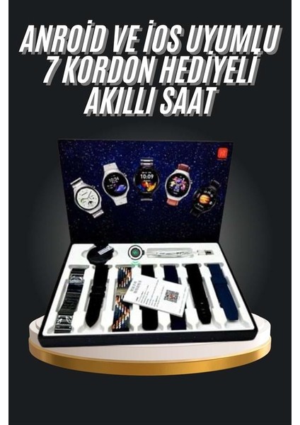 7 Kordonlu Akıllı Saat Siyah Kasa Dokunmatik Ekran Uyku ve Sağlık Takibi - I95H02N8-9A20VS fiyatları