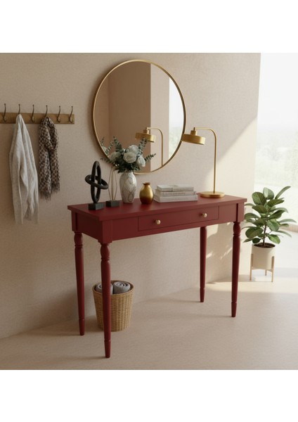 90 cm Masif Tornalı Kırmızı Dresuar