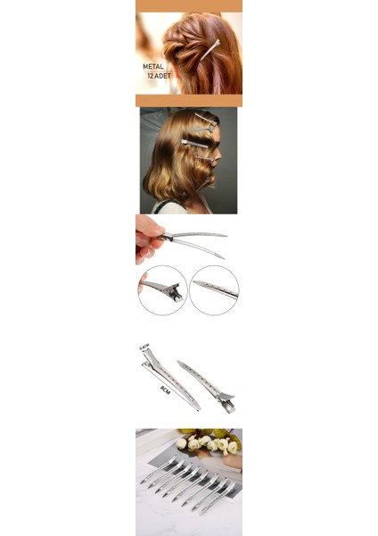 Hsnet Saç Klipsi Metal Toka 12 Adet Absolute Design - I72H78N5-8A56VS fiyatları