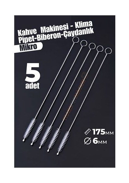 Hsnet Mikro Fırça Klima Biberon Pipet Fırçası 5 Adet - I38H18N0-5A59VS