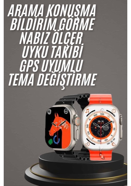 Yeni Model Akıllı Saat Ultra Akıllı Saat Gümüş Kasa 45MM Titreşim - I05H01N9-1A79VS fiyatları