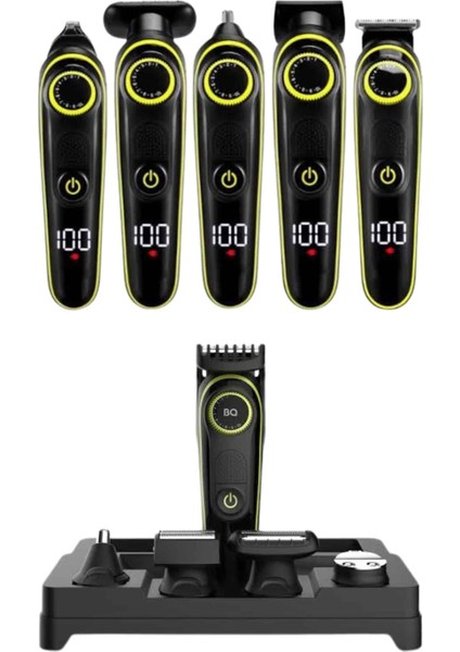 5 Başlıklı Şarjlı Tıraş Makinesi LED Ekran Saç Sakal Ense Tıraşına Uygun - I30H55N4-3A9 indirimleri