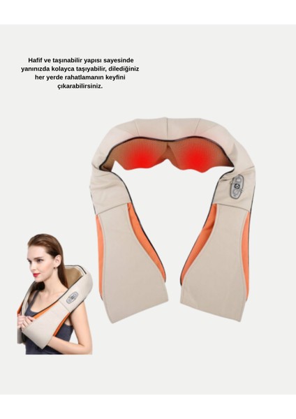 Ergonomik Ovmalı Masaj Aleti – Isıtmalı Yoğurmalı Boyun ve Bel Rahatlatıcı - I63H97N9-5A5 indirimleri