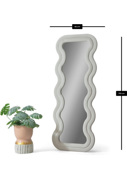 Mundo Dalgalı Çerçeveli 170X65 cm Oval Boy Aynası