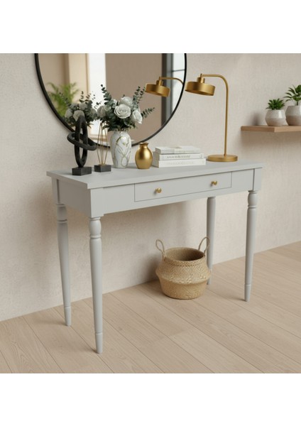 120 cm Masif Tornalı Açık Gri Dresuar