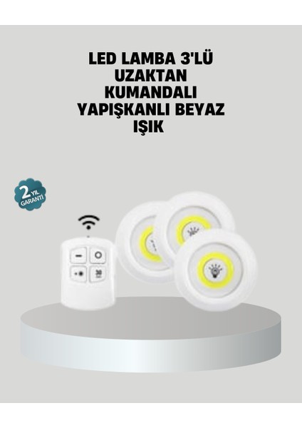 Uzaktan Kumandalı 3’lü Ayarlanabilir Spot LED Işık Seti - I36H34N1-5A71VS