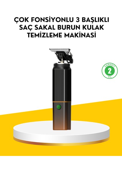 3’ü 1 Arada Şarjlı Erkek Bakım Seti – Saç Sakal ve Burun Tüyü Kesme Makin - I36H98N1-5A5