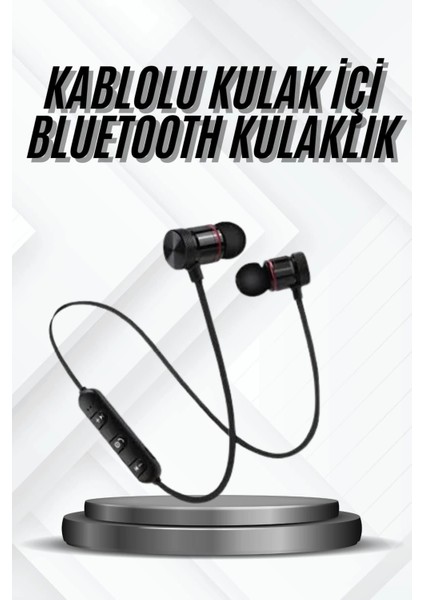 Bluetooth Bağlantılı Kablolu Mıknatıslı Sport Kulaklık