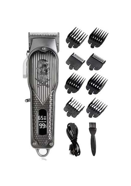 Trımmer MR-6900 Barber Combo Dijital Ekranlı Altın Renk Saç Sakal Tıraş Makinesi Type-C USB Şarjlı