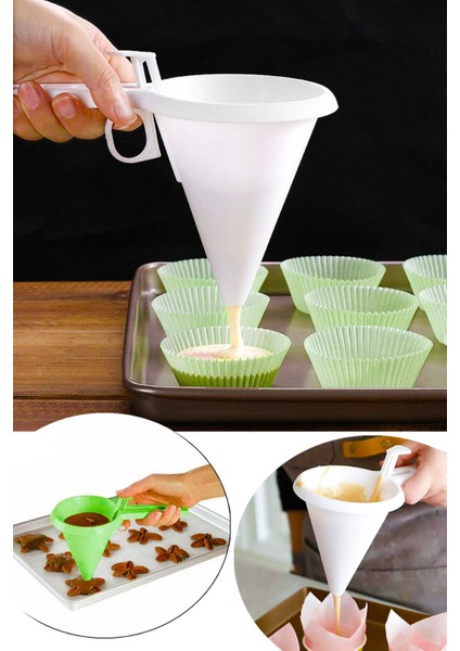 Hamur Şekillendirme Spatula ve Metal Kazıyıcı + Hamur Dağıtıcı Huni - 2li Set - 76532Y fırsatları