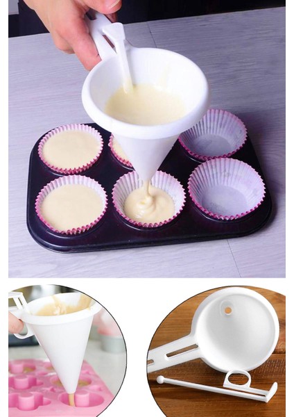 Hamur Şekillendirme Spatula ve Metal Kazıyıcı + Hamur Dağıtıcı Huni - 2li Set - 76532Y indirimleri