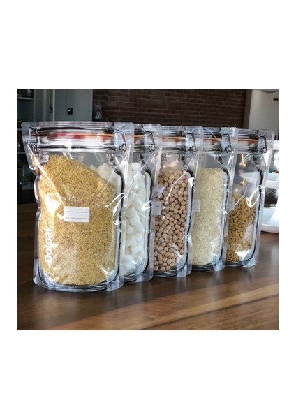 Un Eleği Pratik Paslanmaz - 250 gr + Kavanoz Görünümlü Kilitli Saklama Poşeti - 620 ml - 2li Set 6f9 indirimleri