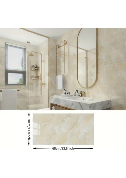 Buğz Sarı Mermer Desenli Alüminyum Plastik Duvar Sticker