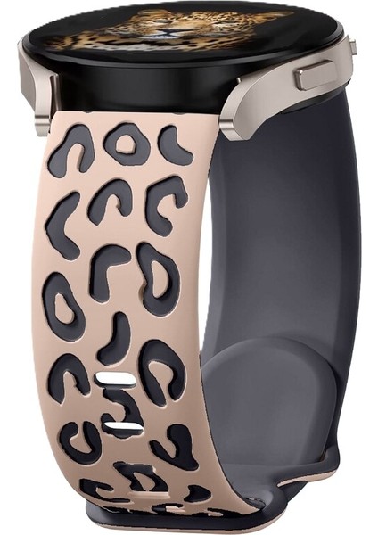 Huawei Watch Gt 6/gt 6 Pro 46 mm Uyumlu Leopar Desen Çift Katman Silikon Kordon 22MM Android Kayış